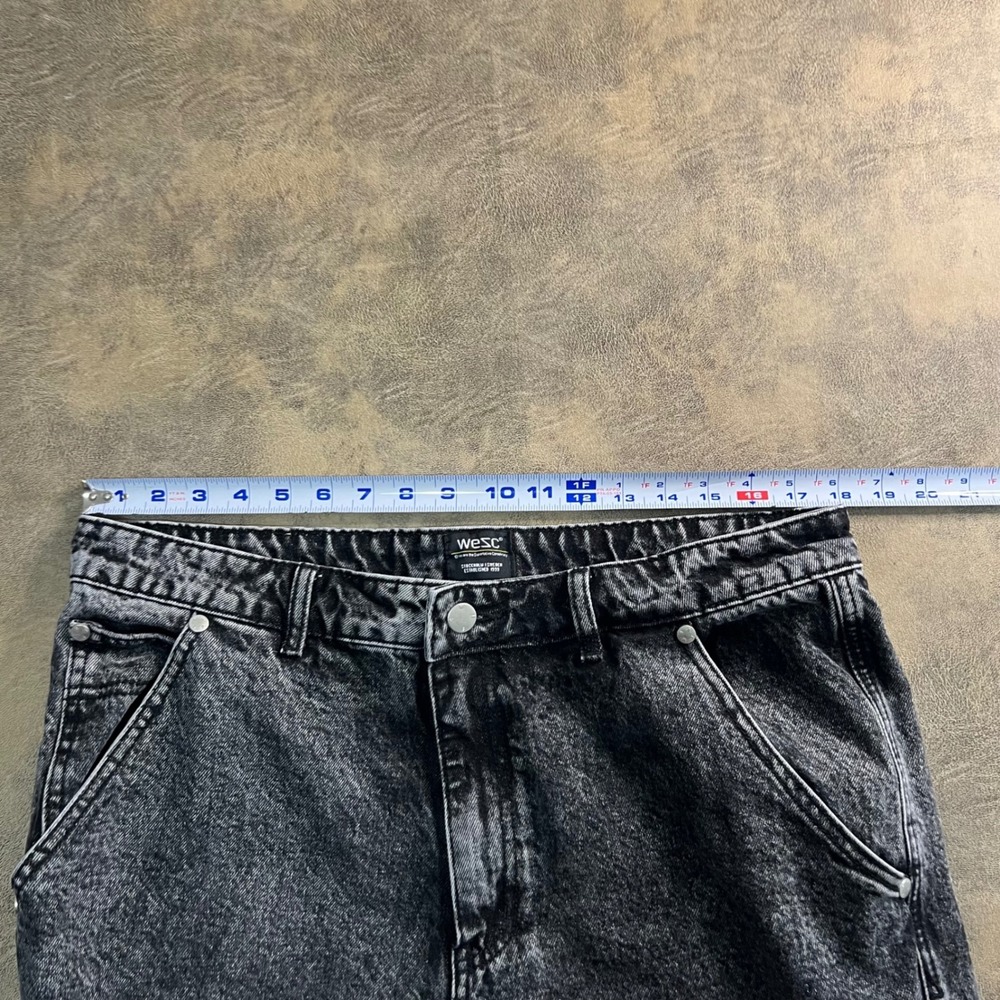 WeSC Carpenter Jeans Mens 36x32 (29" Cutoff) Black Acid Wash Utility Denim - Picture 5 of 10